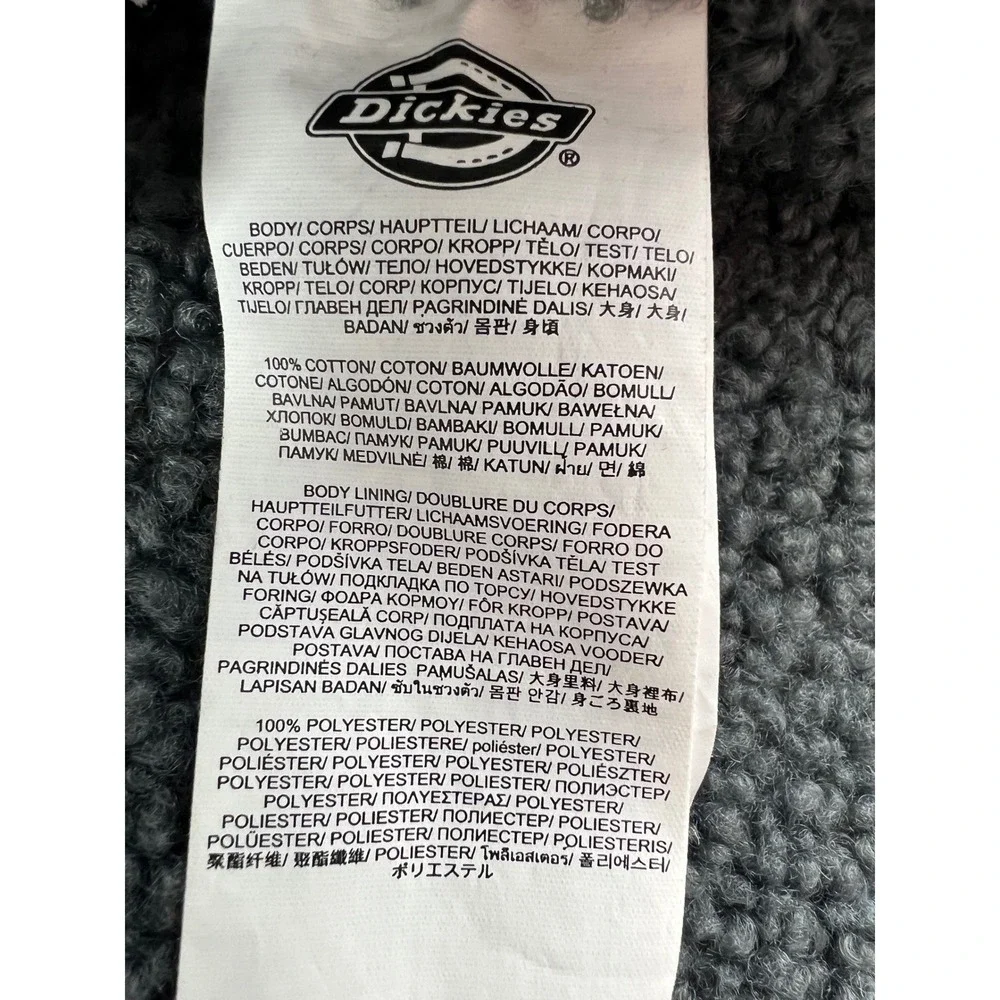 Dickies Vest Mens 3XL Canvas Sherpa Lined Full Zip Workwear Black Good